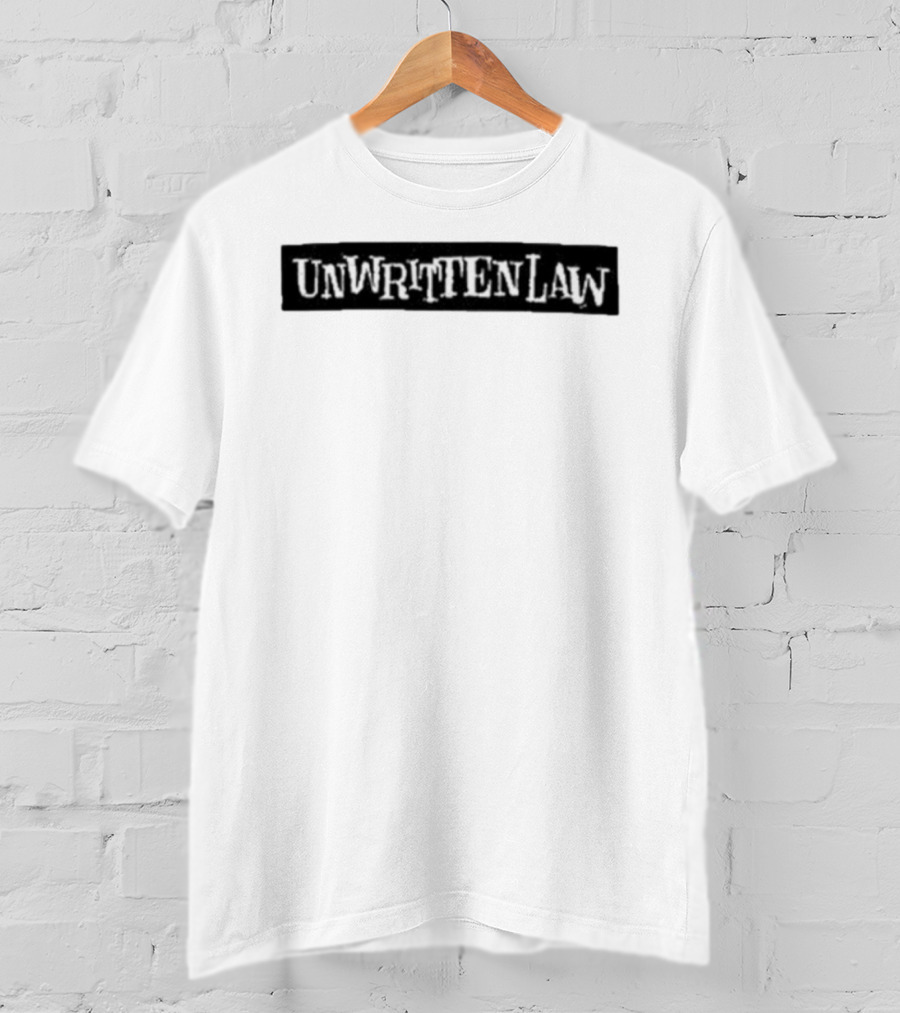 Unwritten Law Black Text White Font Band Merch T-Shirt