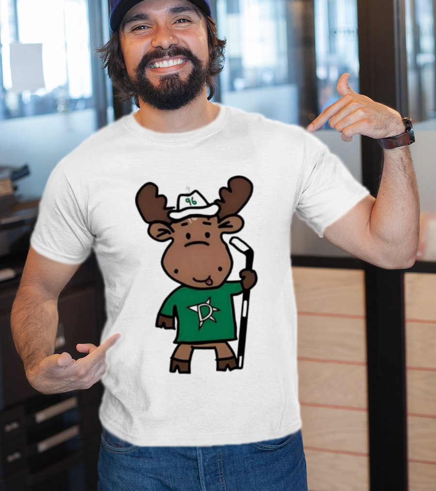 Doodle Moose Has Entered The Chat Dallas Stars Hockey Fan Art T-Shirt
