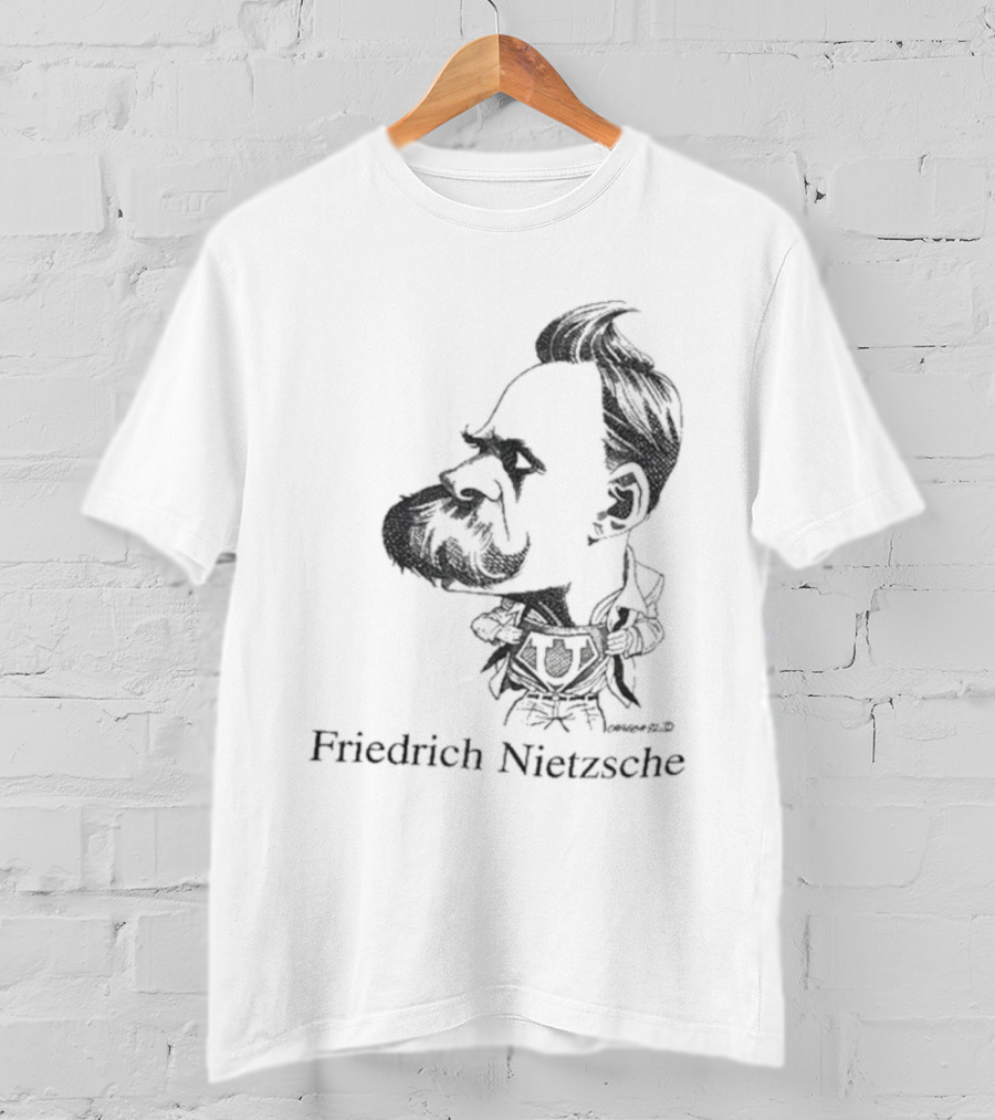 Friedrich Nietzsche Caricature Silhouette Image T-Shirt