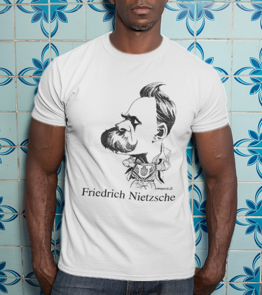 Friedrich Nietzsche Caricature Silhouette Image T-Shirt