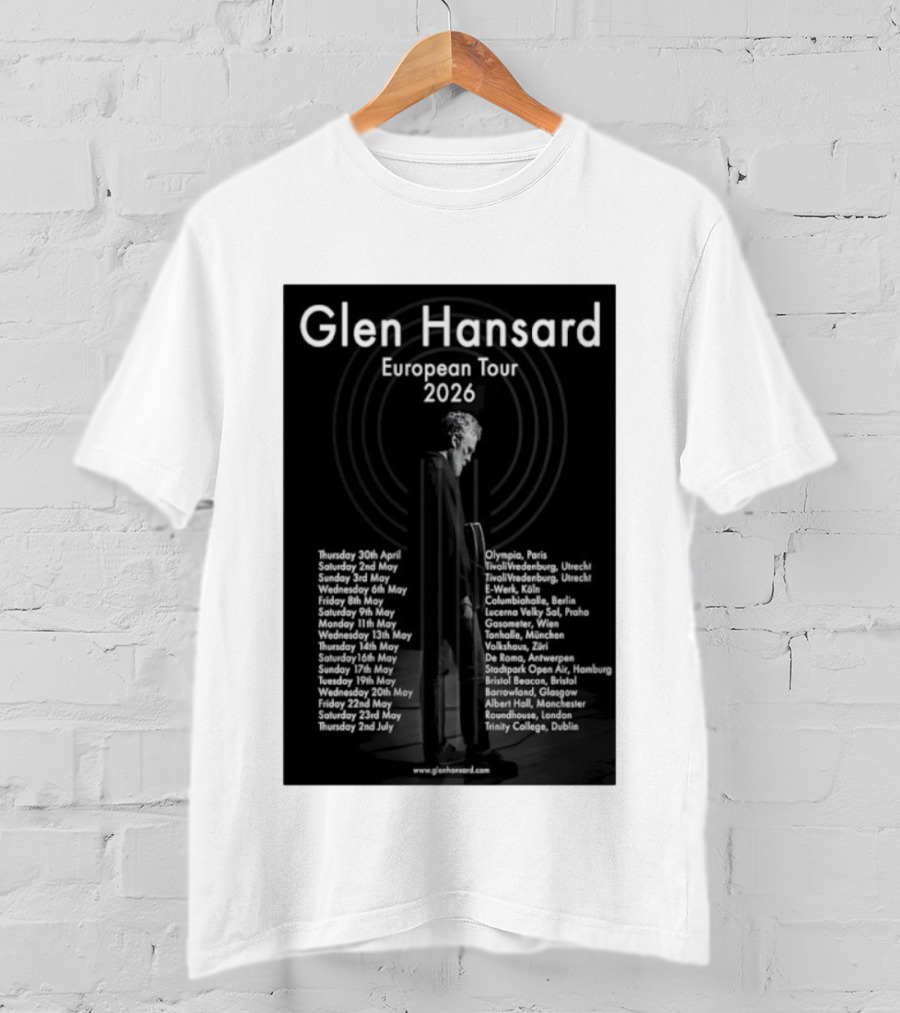 Glen Hansard European Tour 2026 Dates And Venues With Cities Including Paris Berlin Vienna Glasgow T-Shirt