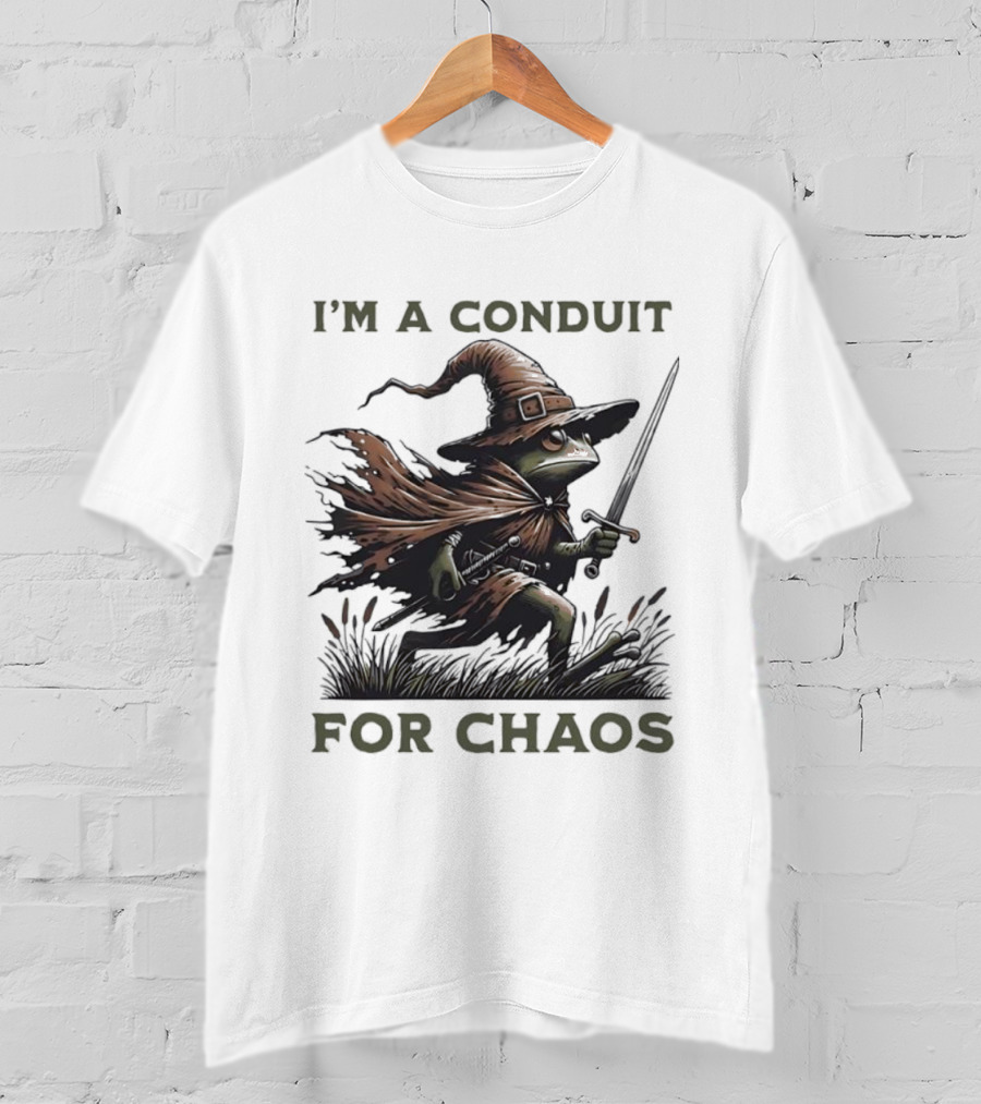 I'm A Conduit For Chaos Frog Wizard Sword T-Shirt