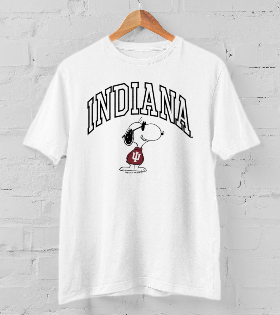 Peanuts Indiana Hoosiers Snoopy Basketball Graphic T-Shirt