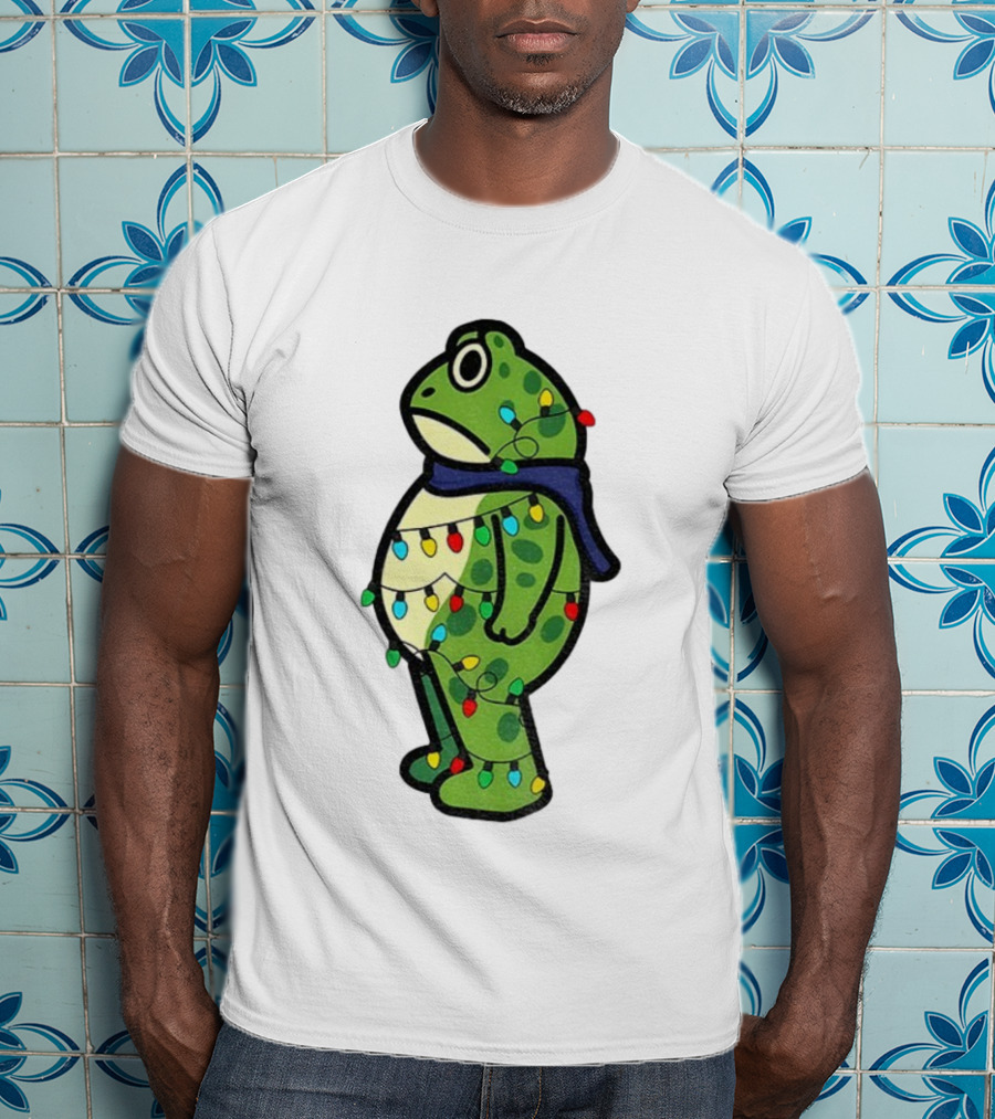 Political Portland Frog Merry Resistmas Christmas Lights Holiday T-Shirt