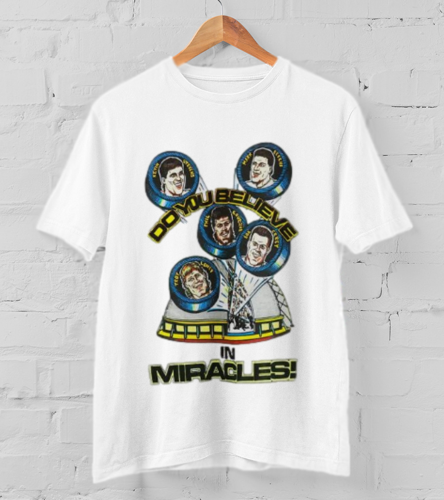 Pittsburgh Penguins NHL Vintage Do You Believe In Miracles Players Faces T-Shirt