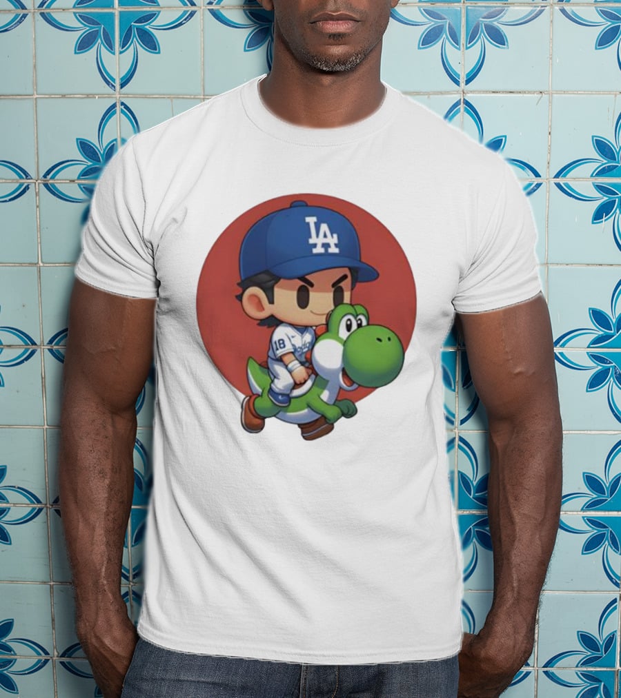Yoshiiiiiii Natural Top Doyers Dave Yoshinobu LA Baseball Yoshi Riding 18 T-Shirt