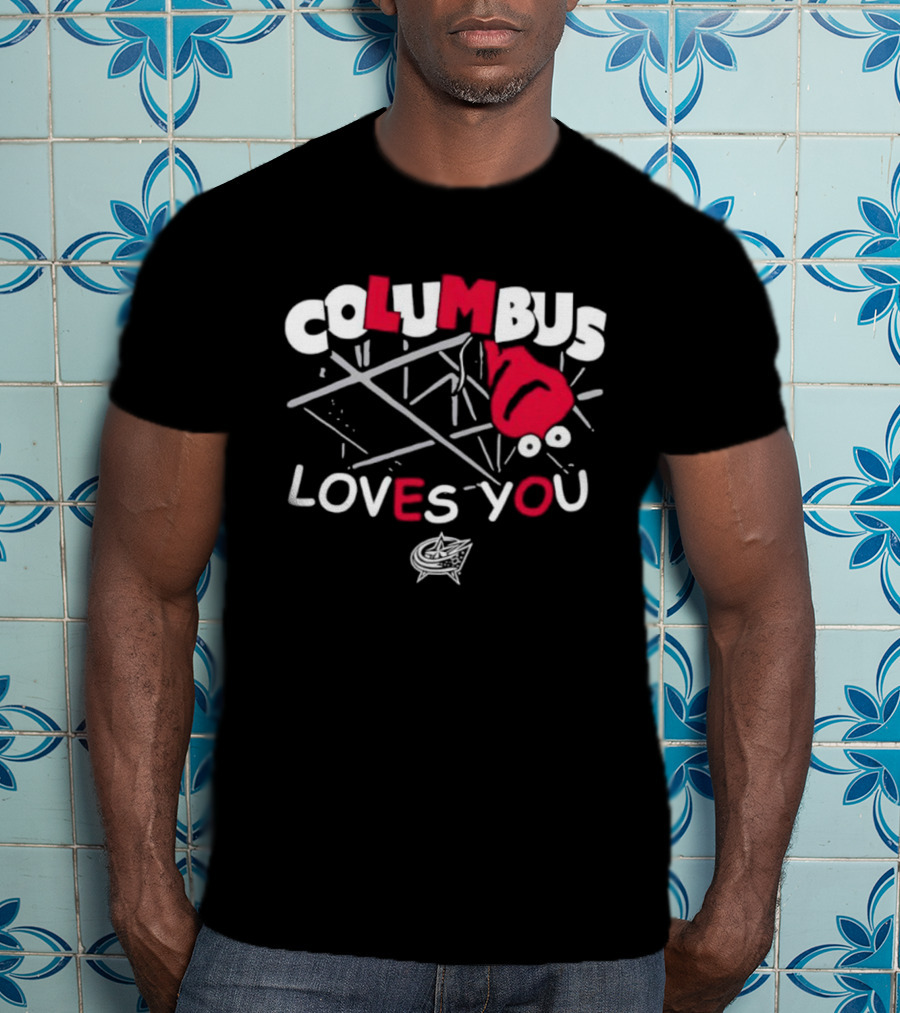 Columbus Loves You Santa Hat Christmas Style T-Shirt