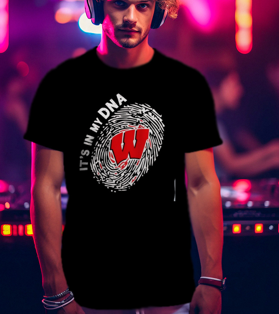 Wisconsin Badgers W It's In My DNA Fingerprint T-Shirt