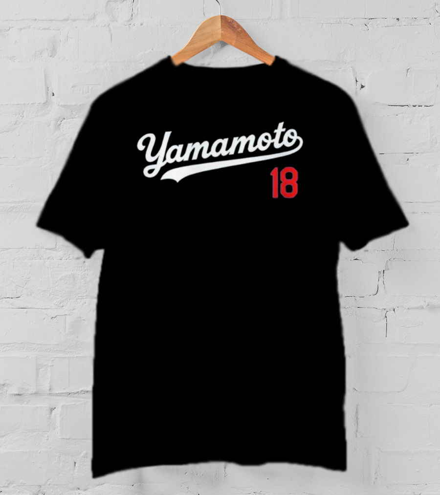 Yamamoto 18 LA Dodgers Baseball Merchandise Fans Apparel T-Shirt
