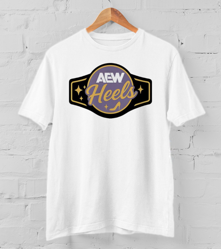 AEW Heels Belt High Heel Stars T-Shirt