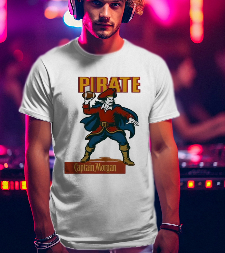 Captain Morgan Pirate Football Throwback T-Shirt