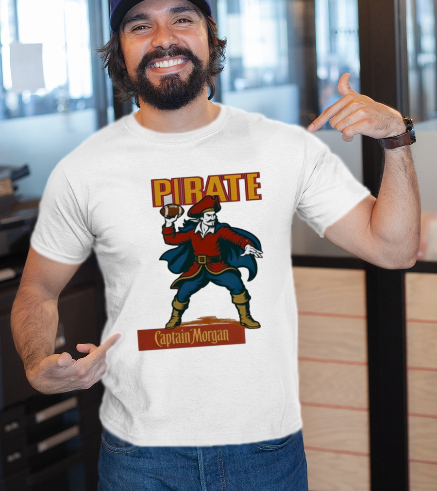 Captain Morgan Pirate Football Throwback T-Shirt