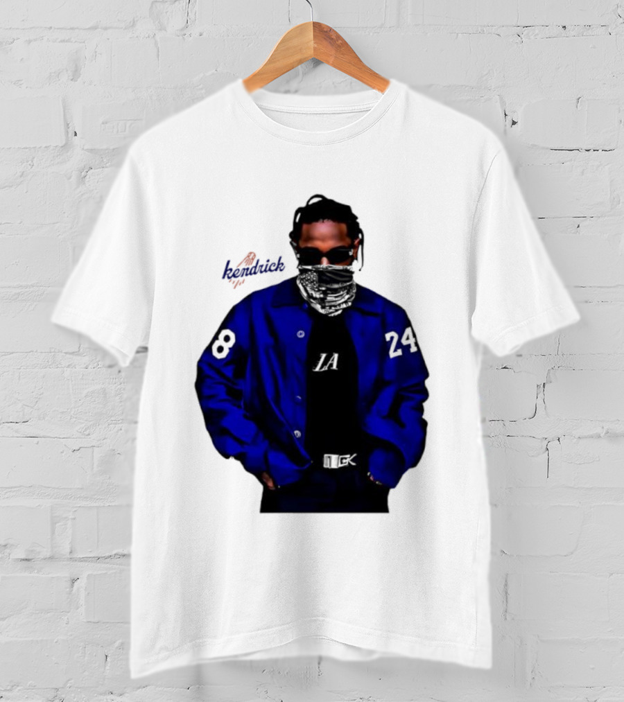 Dodgers LA Kendrick Lamar Blue Jacket Image T-Shirt