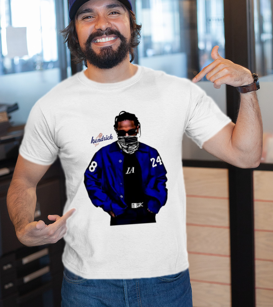 Dodgers LA Kendrick Lamar Blue Jacket Image T-Shirt
