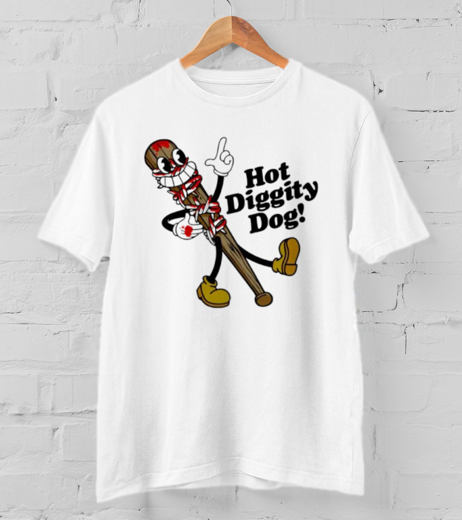 The Walking Dead 15th Anniversary Hot Diggity Dog Bat Character T-Shirt