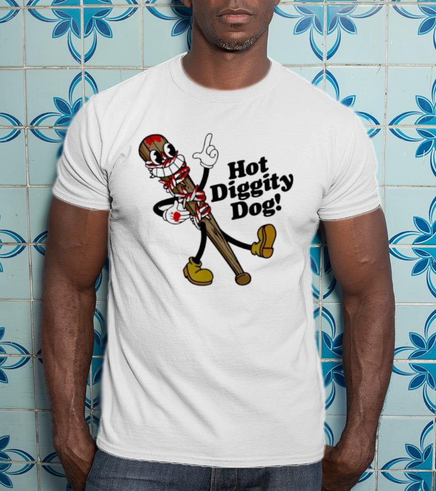 The Walking Dead 15th Anniversary Hot Diggity Dog Bat Character T-Shirt