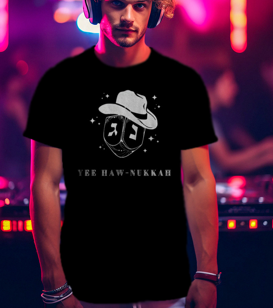 Yee Haw-Nukkah Cowboy Dreidel Festival Of Lights Hanukkah Holiday T-Shirt