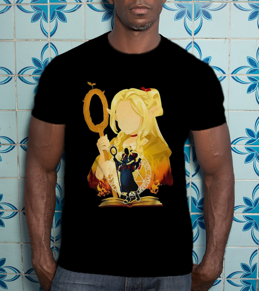 Marcille Donato Delicious In Dungeon Anime Arcane Revival Character With Magic Staff T-Shirt