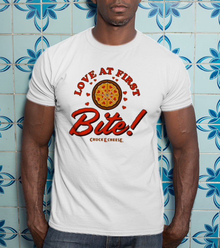 Love At First Bite Chuck E Cheese Pizza Hearts T-Shirt