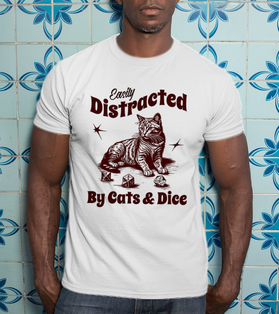 Easily Distracted By Cats And Dice T-Shirt