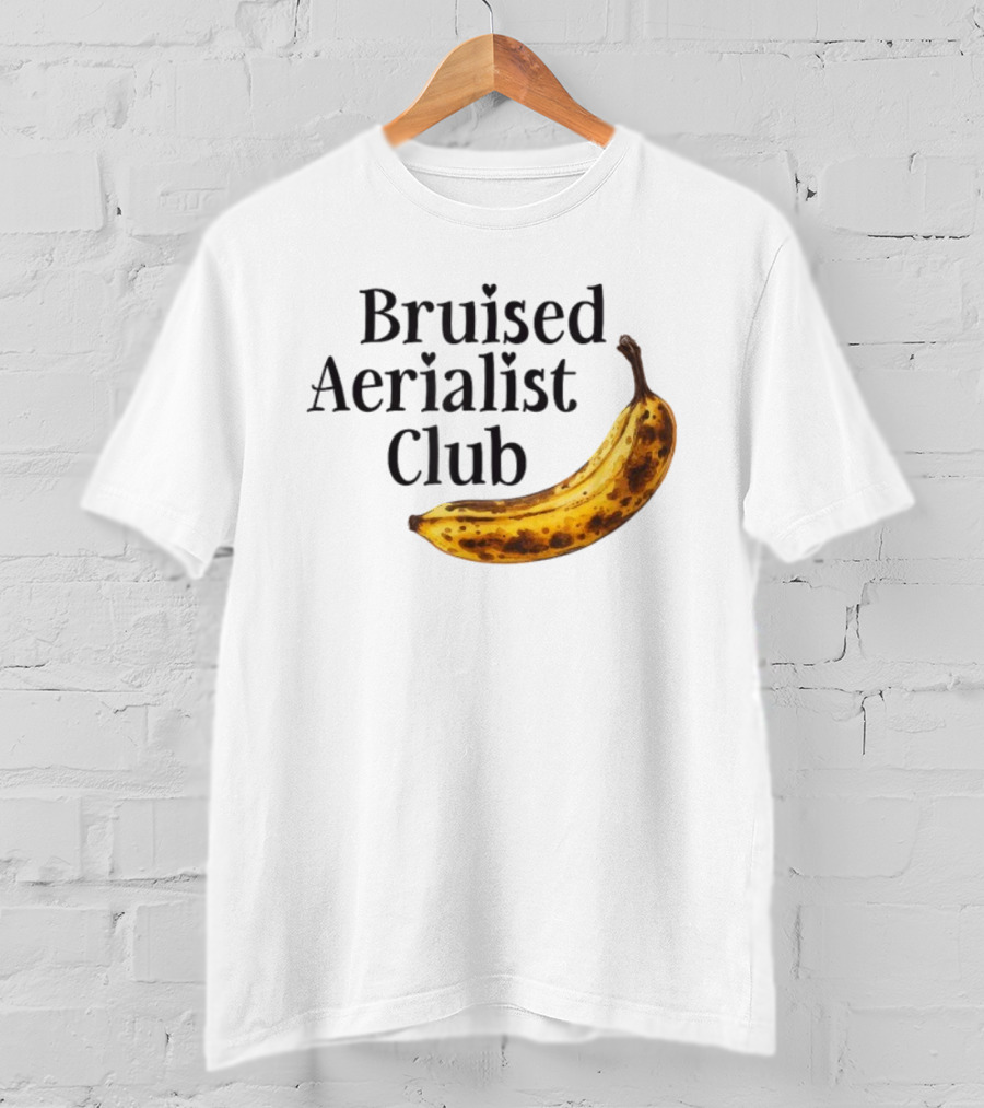 Bruised Aerialist Club Banana Funny Spotted Fruit Design T-Shirt