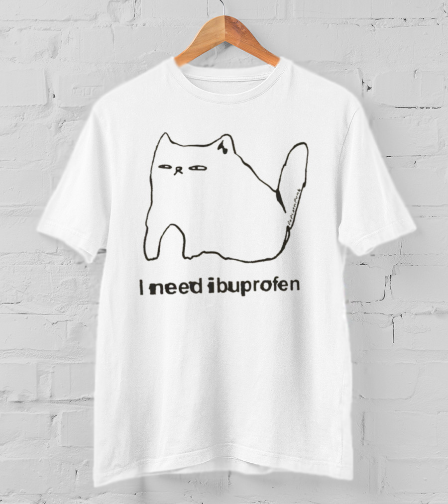 Funny Cat I Need Ibuprofen Mood T-Shirt