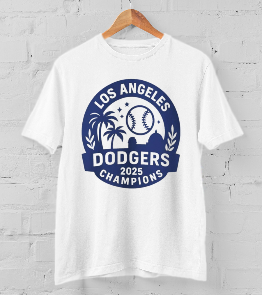 Los Angeles Dodgers 2025 Champions MLB Baseball Palme Stars Vintage Style T-Shirt