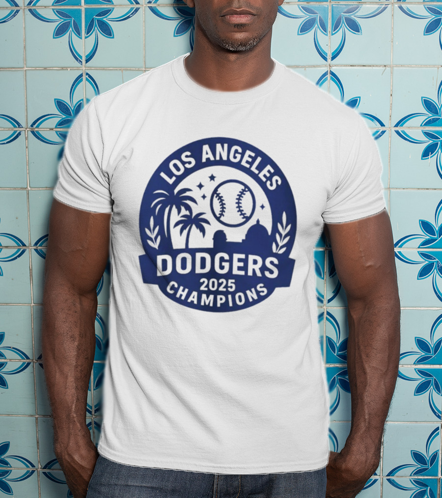 Los Angeles Dodgers 2025 Champions MLB Baseball Palme Stars Vintage Style T-Shirt