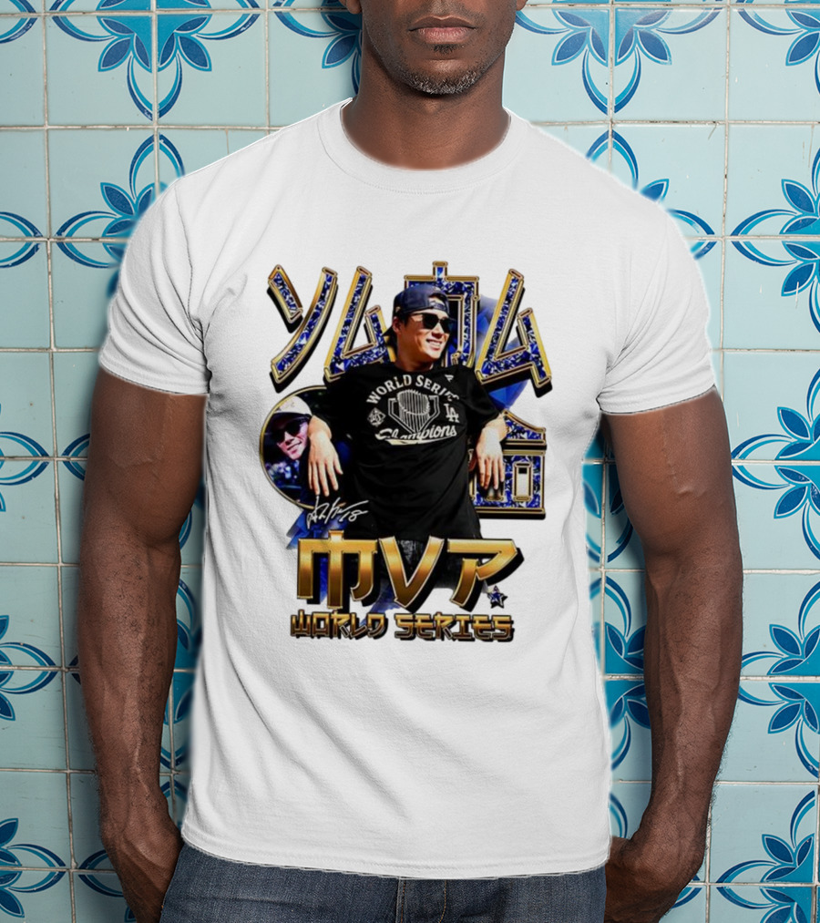 Yamamoto LA Dodgers World Series MVP 2025 Champions Signature T-Shirt