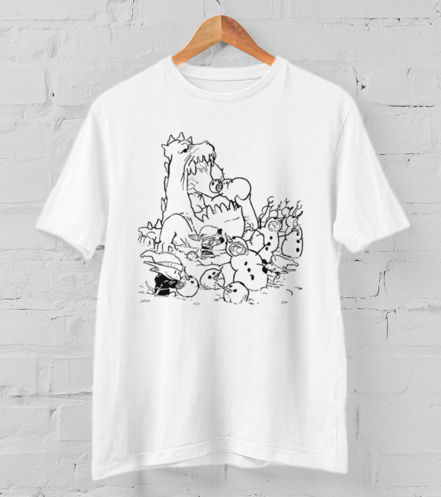 Tarrasque Kobolds Snow Day Christmas Adventure With Snowmen And Reindeer T-Shirt