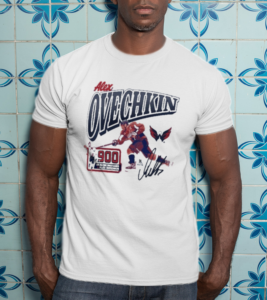 Alexander Ovechkin 900 Goals Legacy Signature Washington Capitals T-Shirt