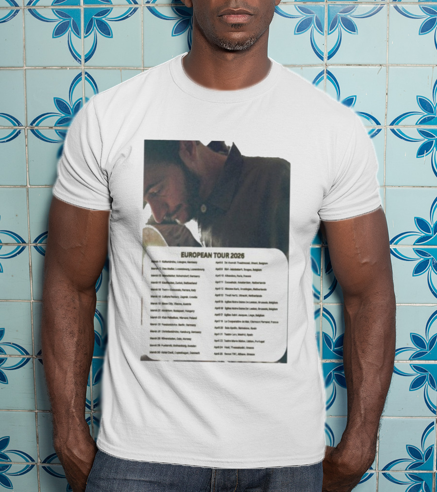 Tom Smith European Tour 2026 Cologne To Athens Concert Dates T-Shirt