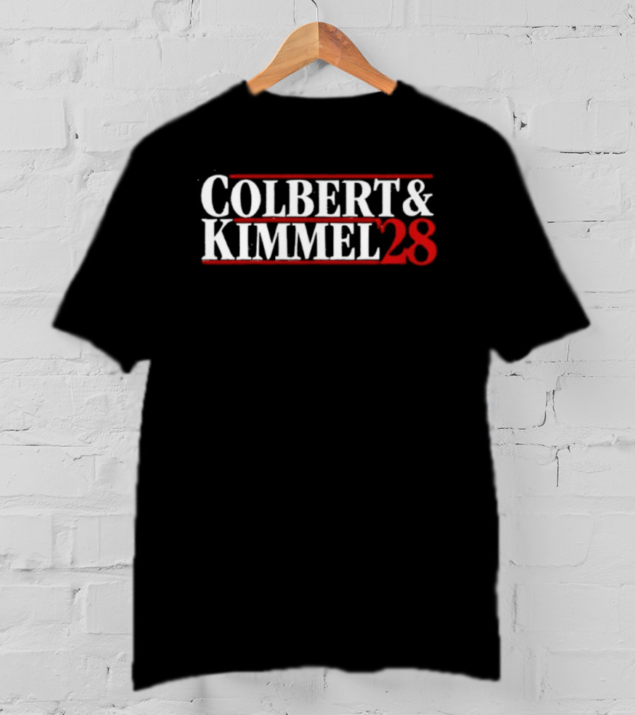 Colbert & Kimmel ’28 Red White Bold Lettering T-Shirt