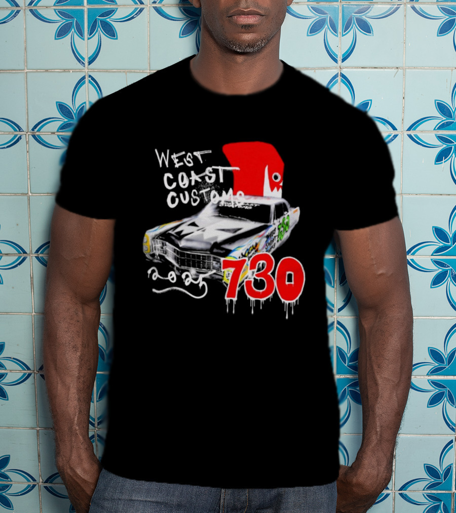 West Coast Customs 2025 Car With Red Shark Fin 730 T-Shirt