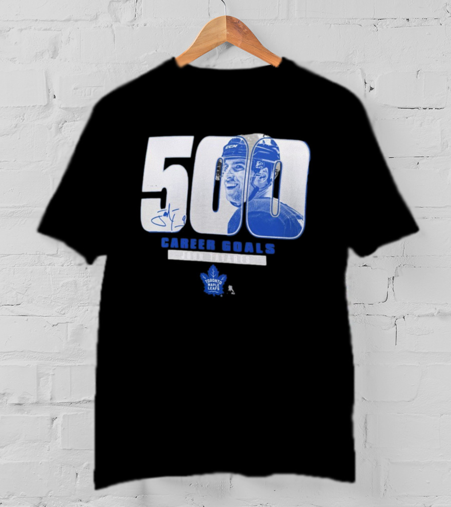 John Tavares Signed 500 Career Goals Toronto Maple Leafs T-Shirt