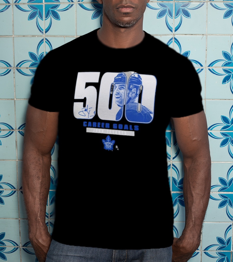 John Tavares Signed 500 Career Goals Toronto Maple Leafs T-Shirt