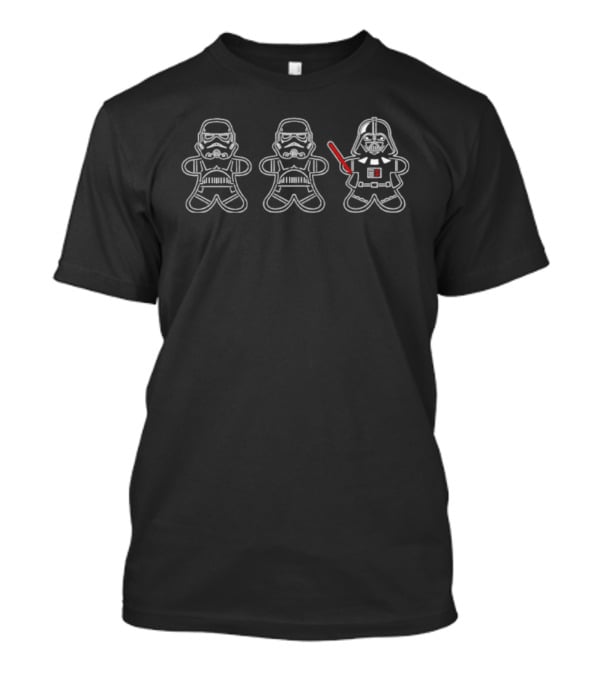 Merry Sithmas Gingerbread Stormtroopers Darth Vader Lightsaber Christmas T-Shirt