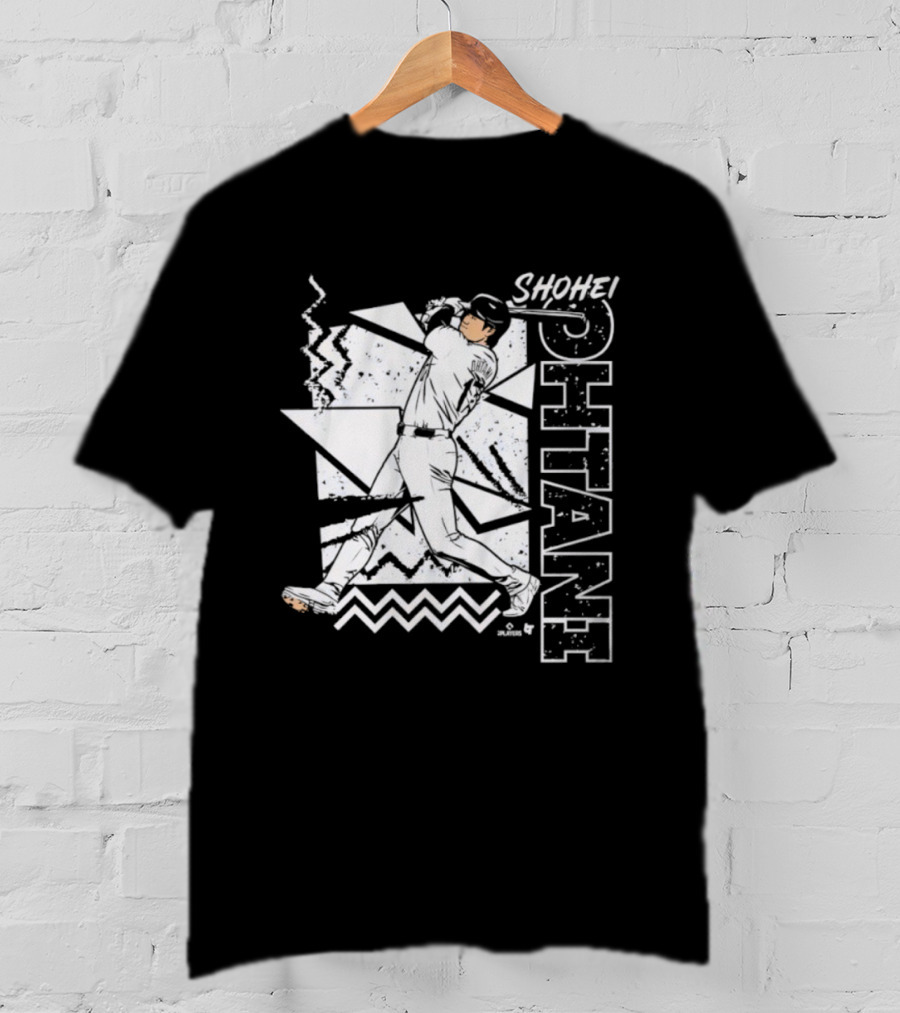 Shohei Ohtani 90s Style Retro Baseball Tribute With Vibrant Geometric Background T-Shirt