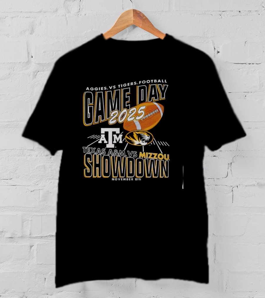 Aggies Vs Tigers Football Game Day 2025 Texas A&M Vs Mizzou Showdown November 8th T-Shirt