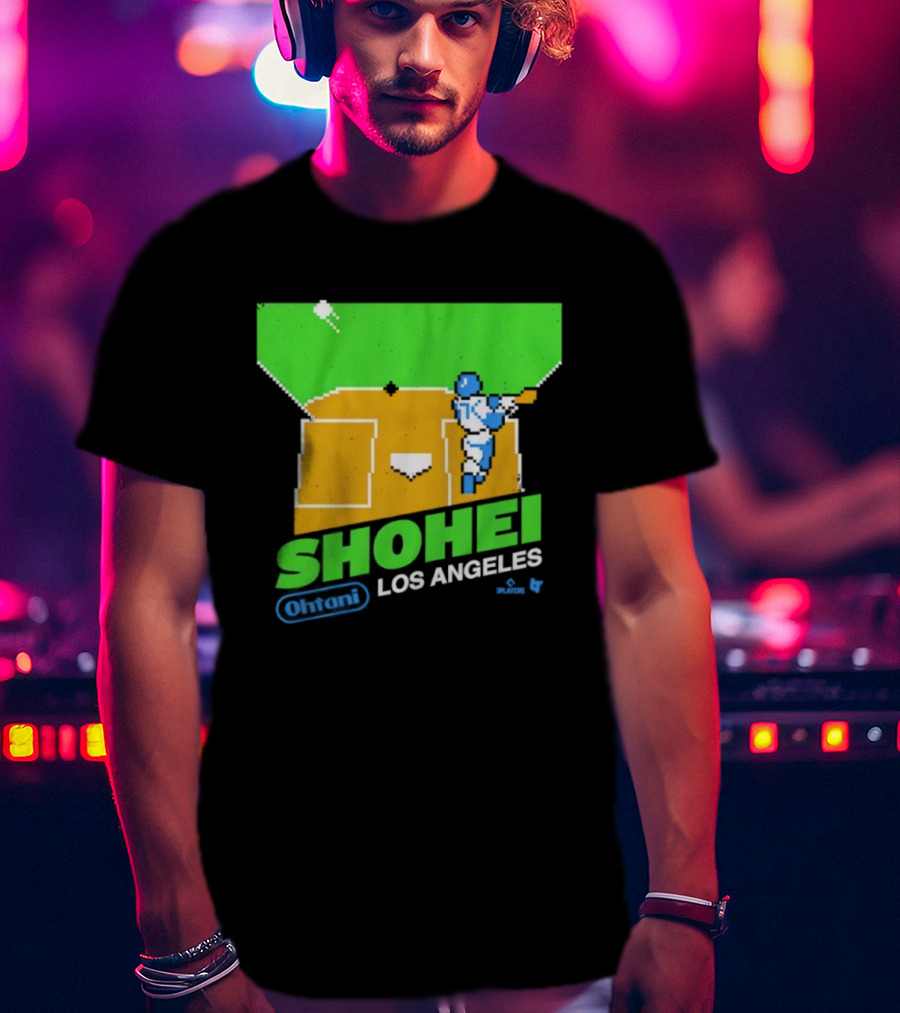 Shohei Ohtani Retro Los Angeles Pixel Art Baseball Game Style T-Shirt