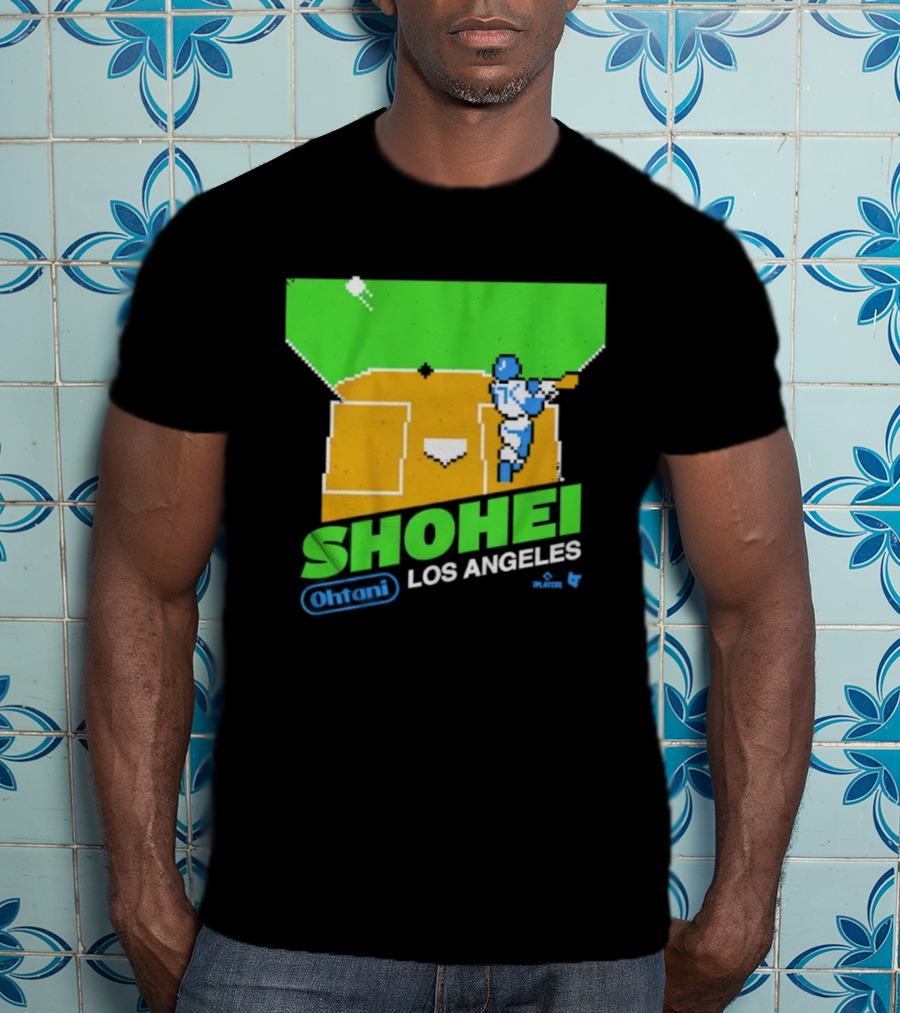 Shohei Ohtani Retro Los Angeles Pixel Art Baseball Game Style T-Shirt