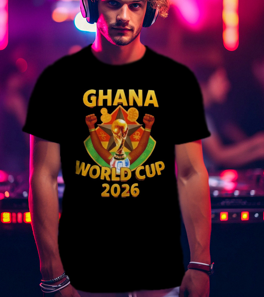 Ghana World Cup 2026 Soccer Trophy Celebration T-Shirt