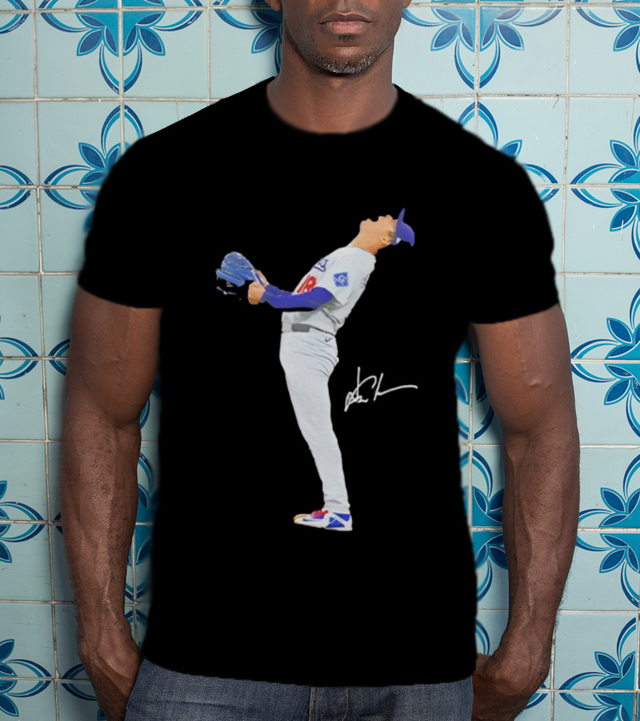 Shohei Ohtani Shout Loudly Baseball Signature Pose In Game Uniform T-Shirt