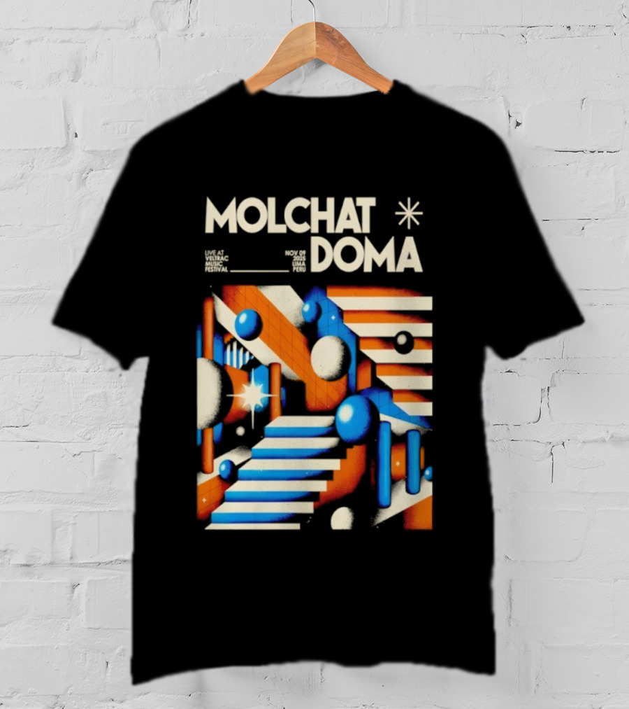Molchat Doma Veltrac Music Festival 2025 Retro Futuristic Geometric Design T-Shirt