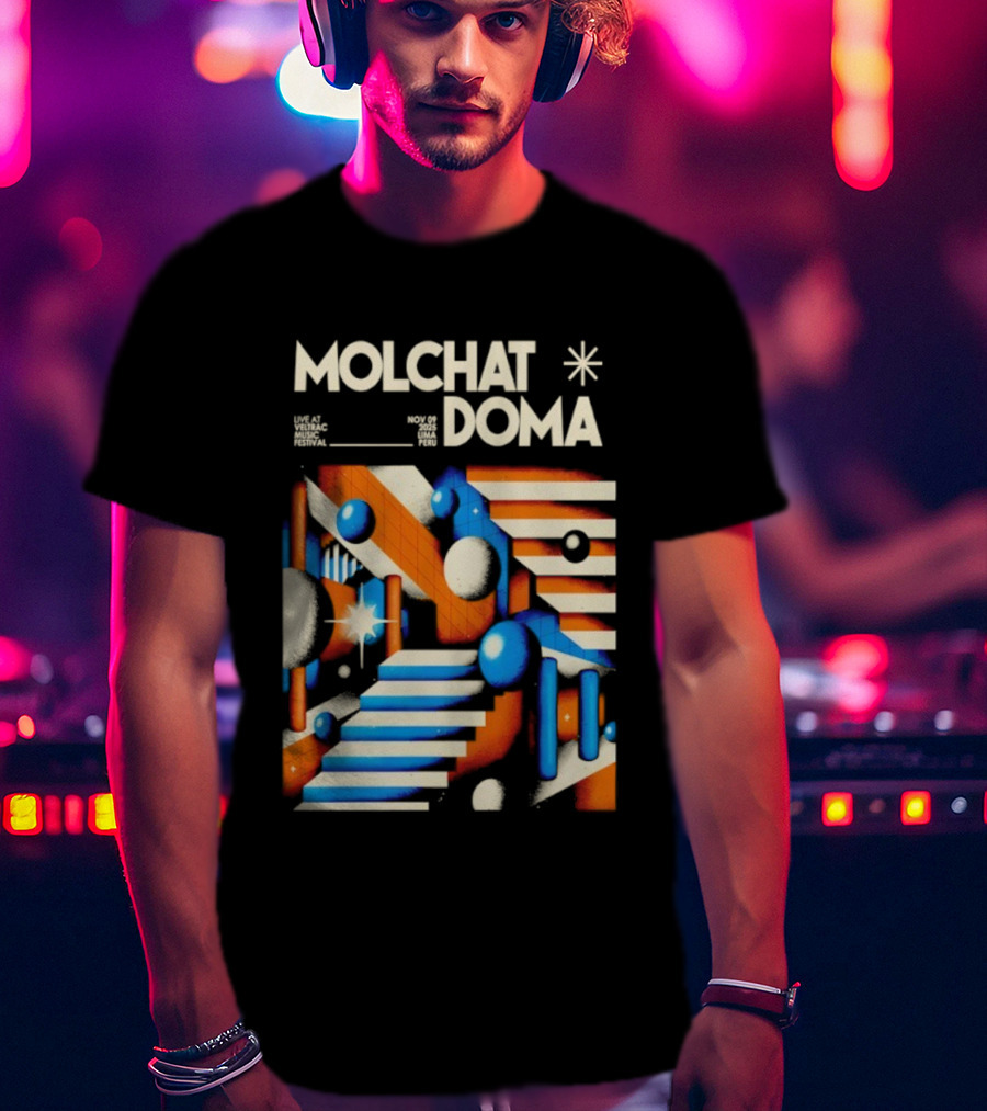 Molchat Doma Veltrac Music Festival 2025 Retro Futuristic Geometric Design T-Shirt