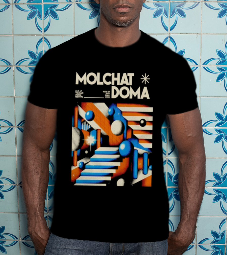 Molchat Doma Veltrac Music Festival 2025 Retro Futuristic Geometric Design T-Shirt