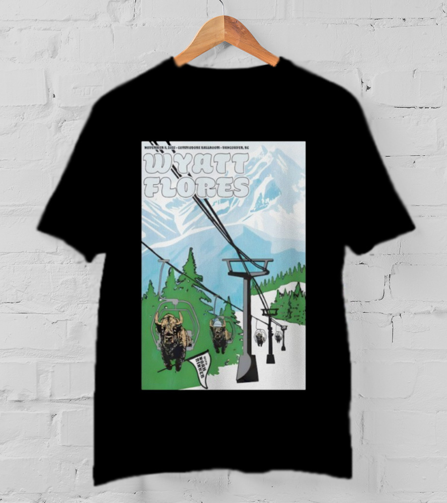 Wyatt Flores Nov 8 2025 Commodore Ballroom Vancouver BC Ski Lift Buffalo Artwork T-Shirt