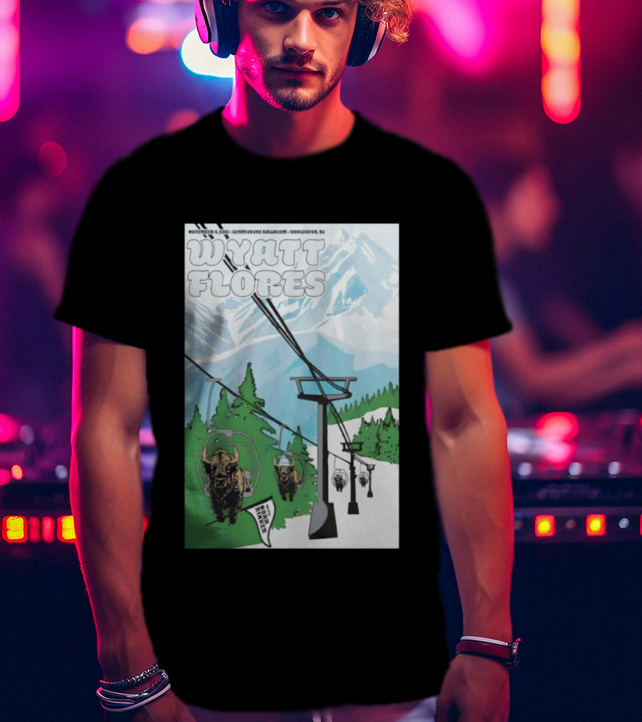 Wyatt Flores Nov 8 2025 Commodore Ballroom Vancouver BC Ski Lift Buffalo Artwork T-Shirt