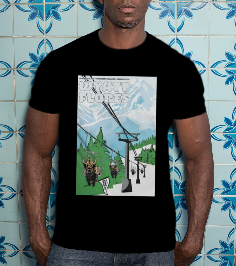 Wyatt Flores Nov 8 2025 Commodore Ballroom Vancouver BC Ski Lift Buffalo Artwork T-Shirt