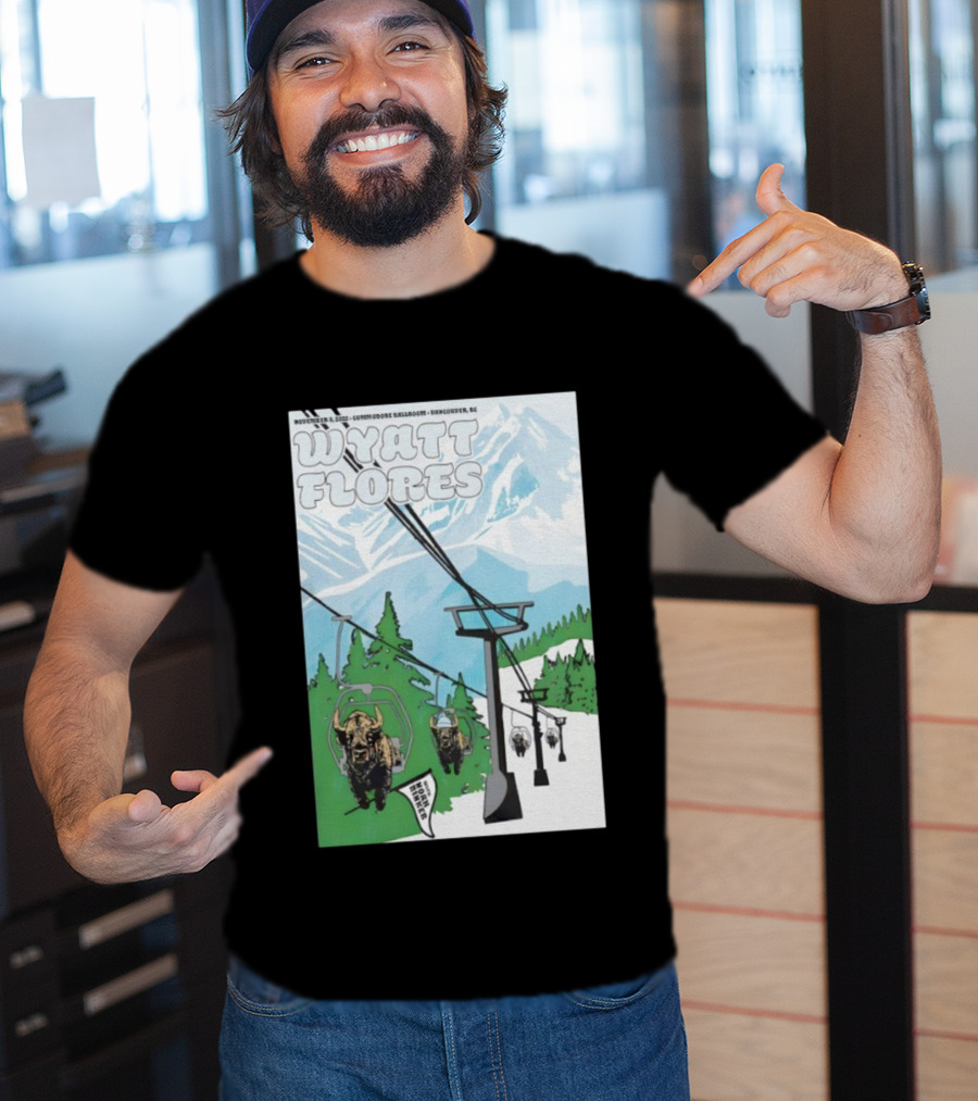 Wyatt Flores Nov 8 2025 Commodore Ballroom Vancouver BC Ski Lift Buffalo Artwork T-Shirt
